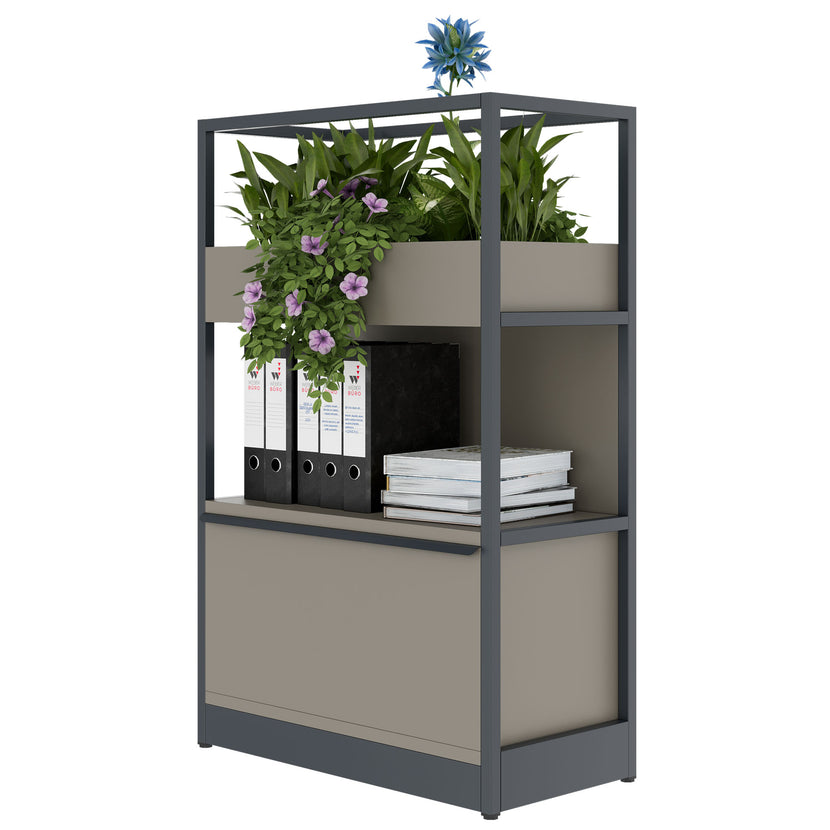 ATELLA shelf cabinet | 3 OH, 800 x 1255 mm, Cubanite gray