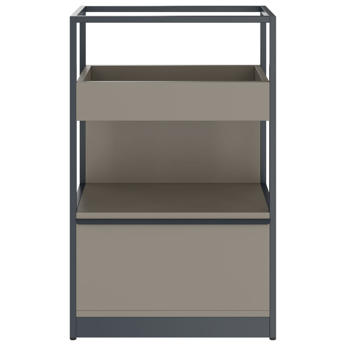 Scaffale ATELLA | 3 ripiani, 800 x 1255 mm, grigio cubanite - 2 Lightbox Main Image