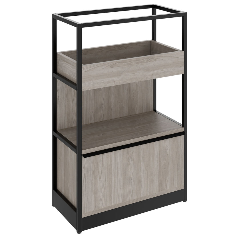ATELLA shelf cabinet | 3 OH, 800 x 1255 mm, gray northern oak