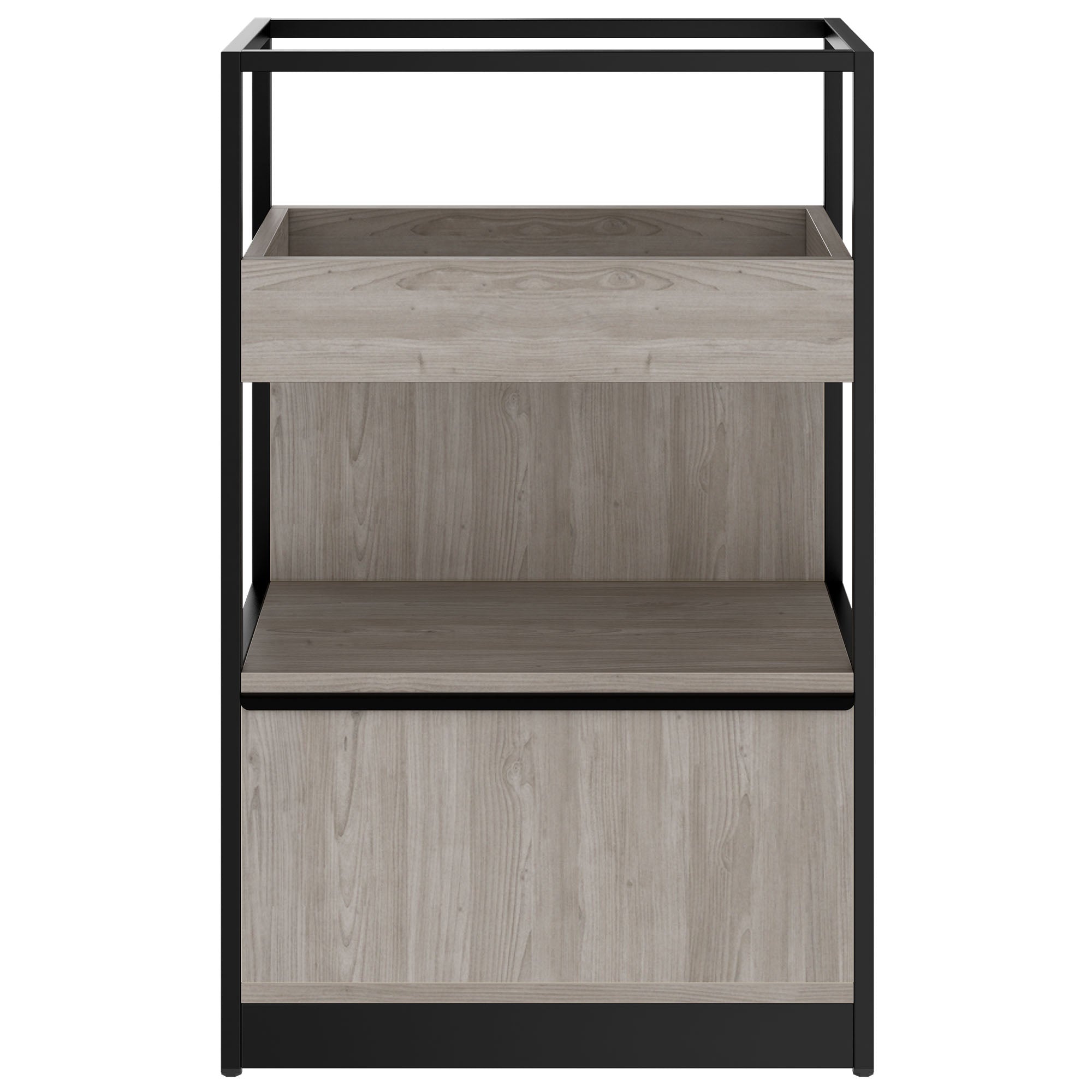 ATELLA shelf cabinet | 3 OH, 800 x 1255 mm, gray northern oak