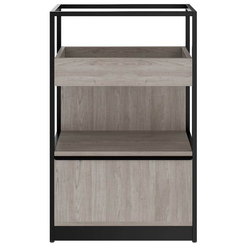 ATELLA shelf cabinet | 3 OH, 800 x 1255 mm, gray northern oak