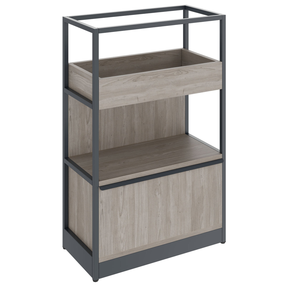 Scaffale ATELLA | 3 ripiani, 800 x 1255 mm, rovere nordico grigio - 1 Lightbox Main Image