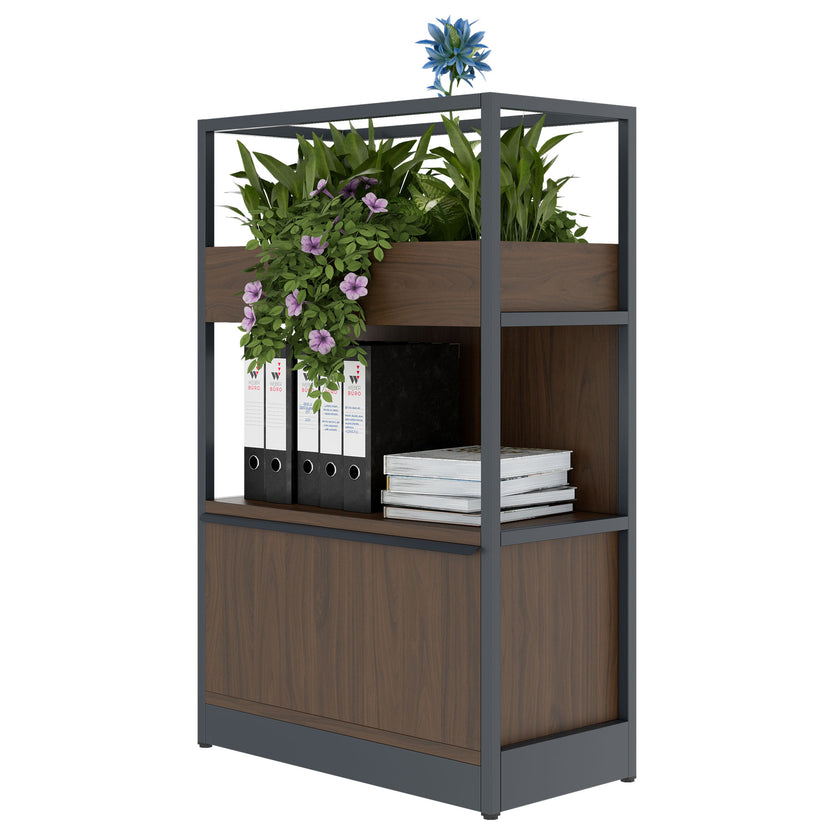 ATELLA shelf cabinet | 3 OH, 800 x 1255 mm, walnut