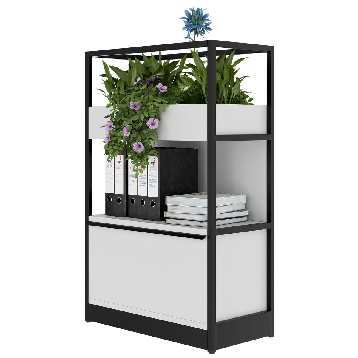 ATELLA Regalschrank | 3 OH, 800 x 1255 mm, Perlgrau - 3 Lightbox Main Image