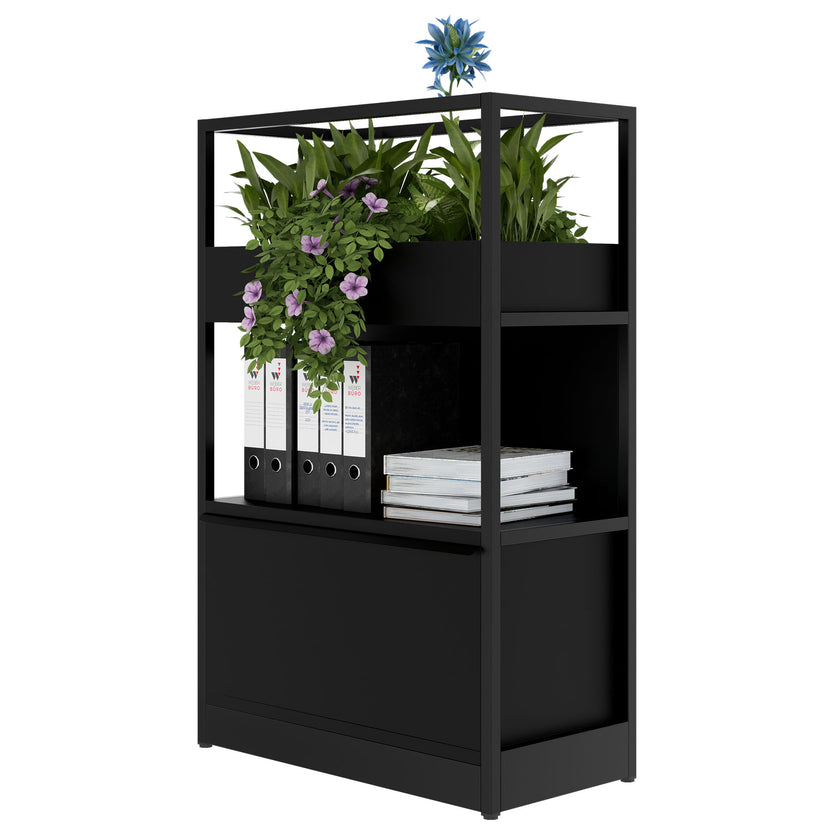 ATELLA shelf cabinet | 3 OH, 800 x 1255 mm, black