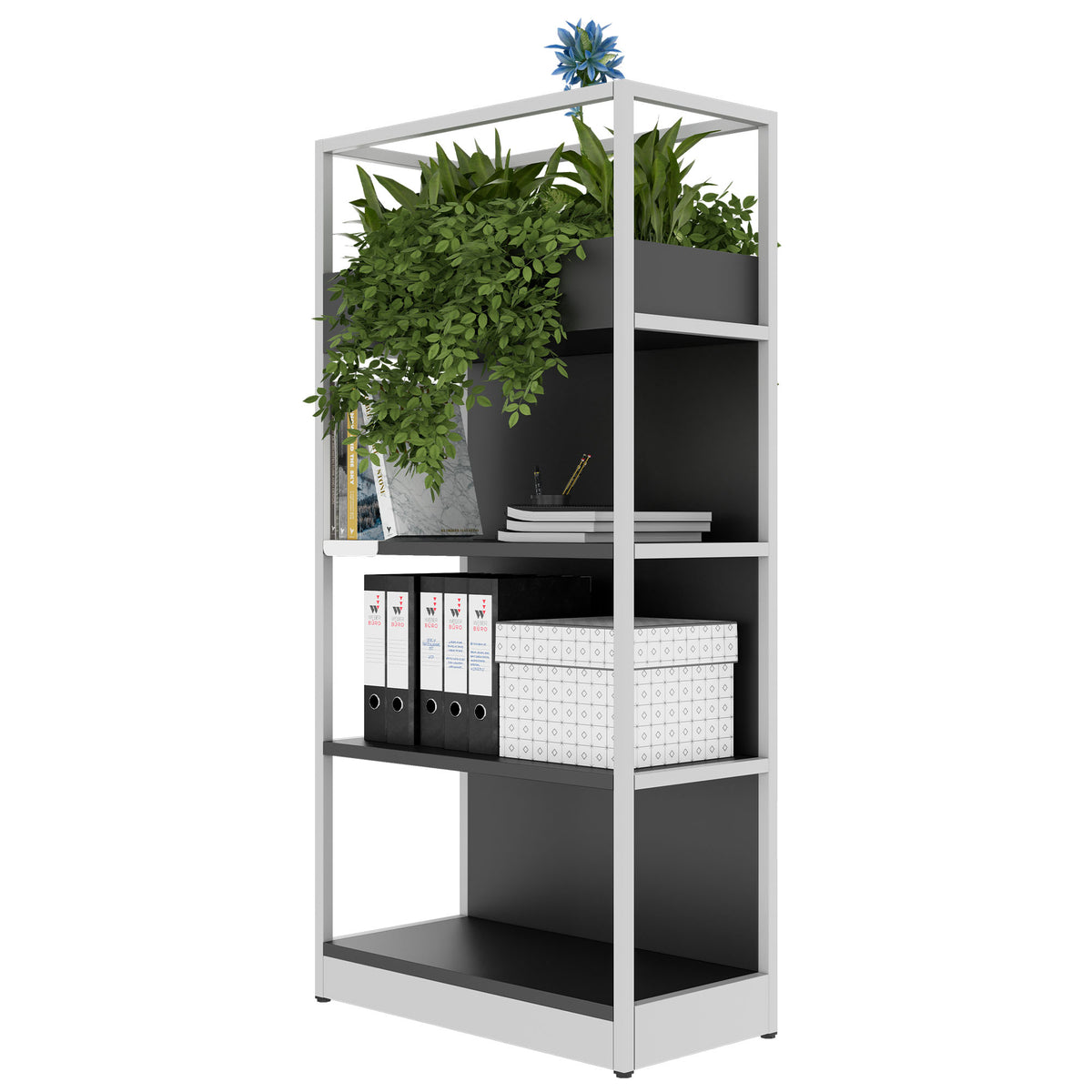 ATELLA Regalschrank | 4 OH, 800 x 1610 mm, Anthrazit - 3 Lightbox Main Image