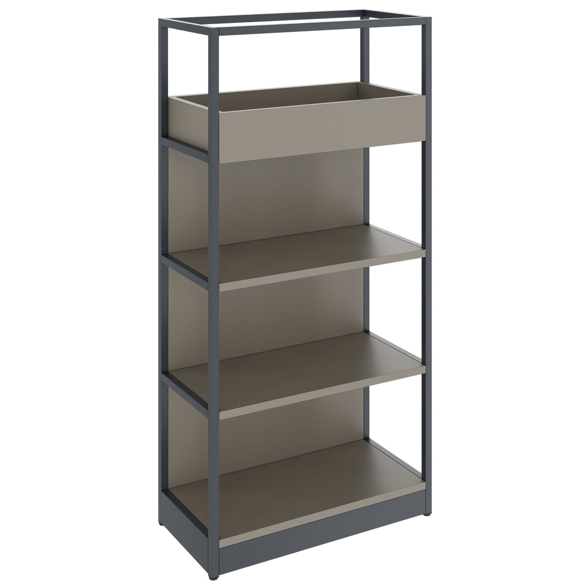 ATELLA Shelving unit | 4 OH, 800 x 1610 mm, Cubanite gray - 1 Lightbox Main Image