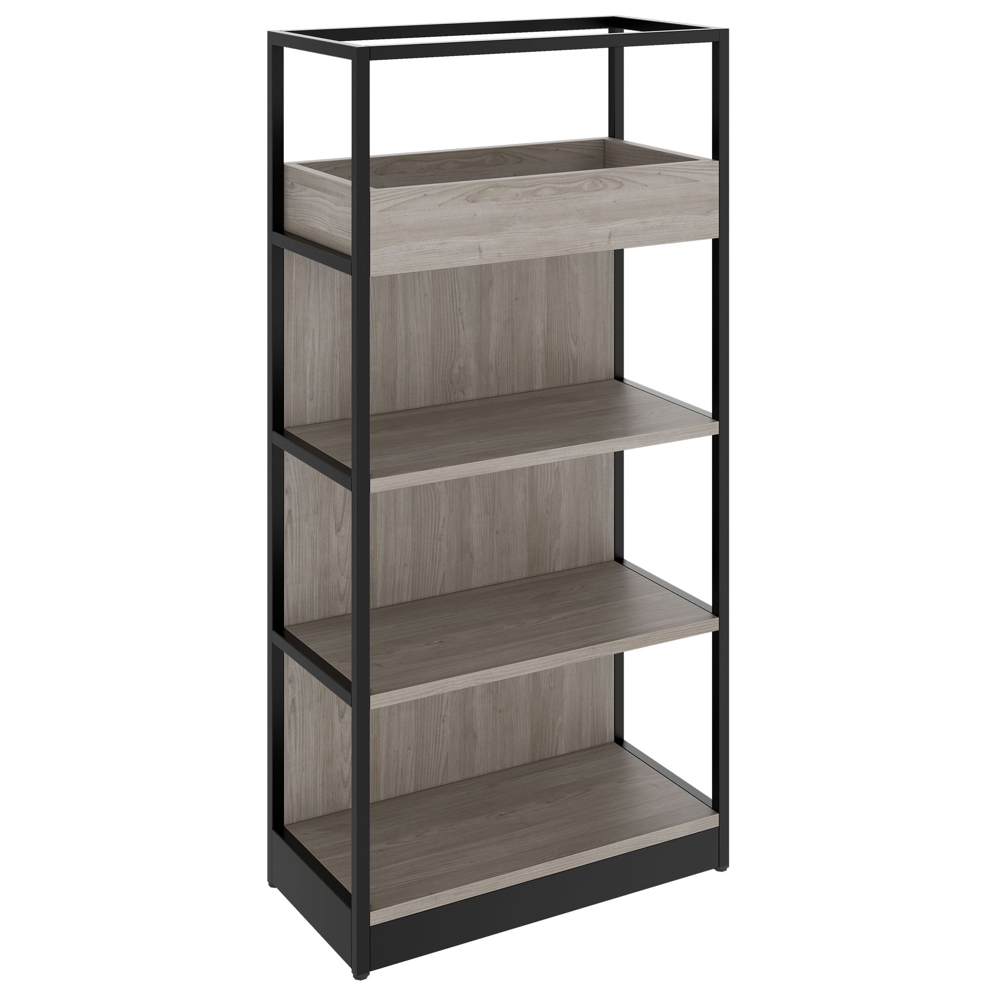ATELLA shelf cabinet | 4 OH, 800 x 1610 mm, gray northern oak
