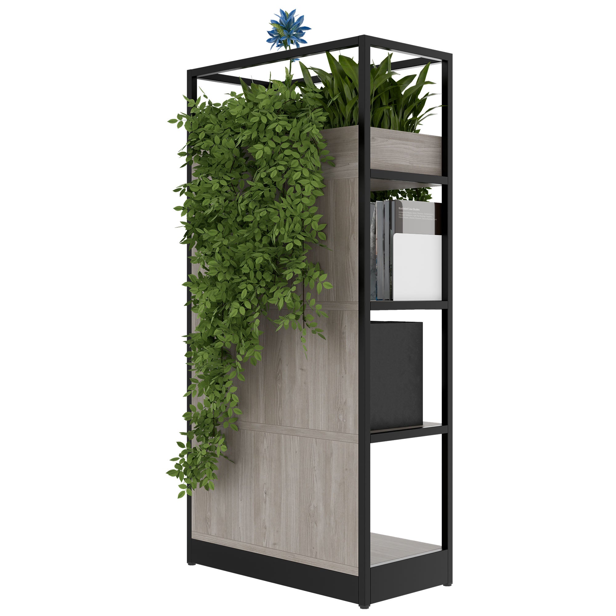 ATELLA shelf cabinet | 4 OH, 800 x 1610 mm, gray northern oak