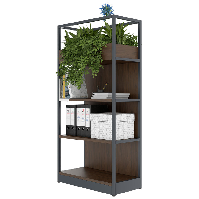 ATELLA shelf cabinet | 4 OH, 800 x 1610 mm, walnut