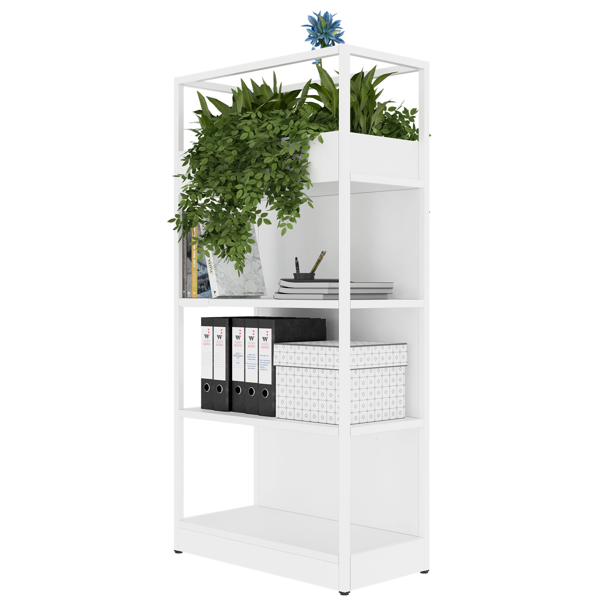 ATELLA Shelf cabinet | 4 Oh, 800 x 1610 mm, white