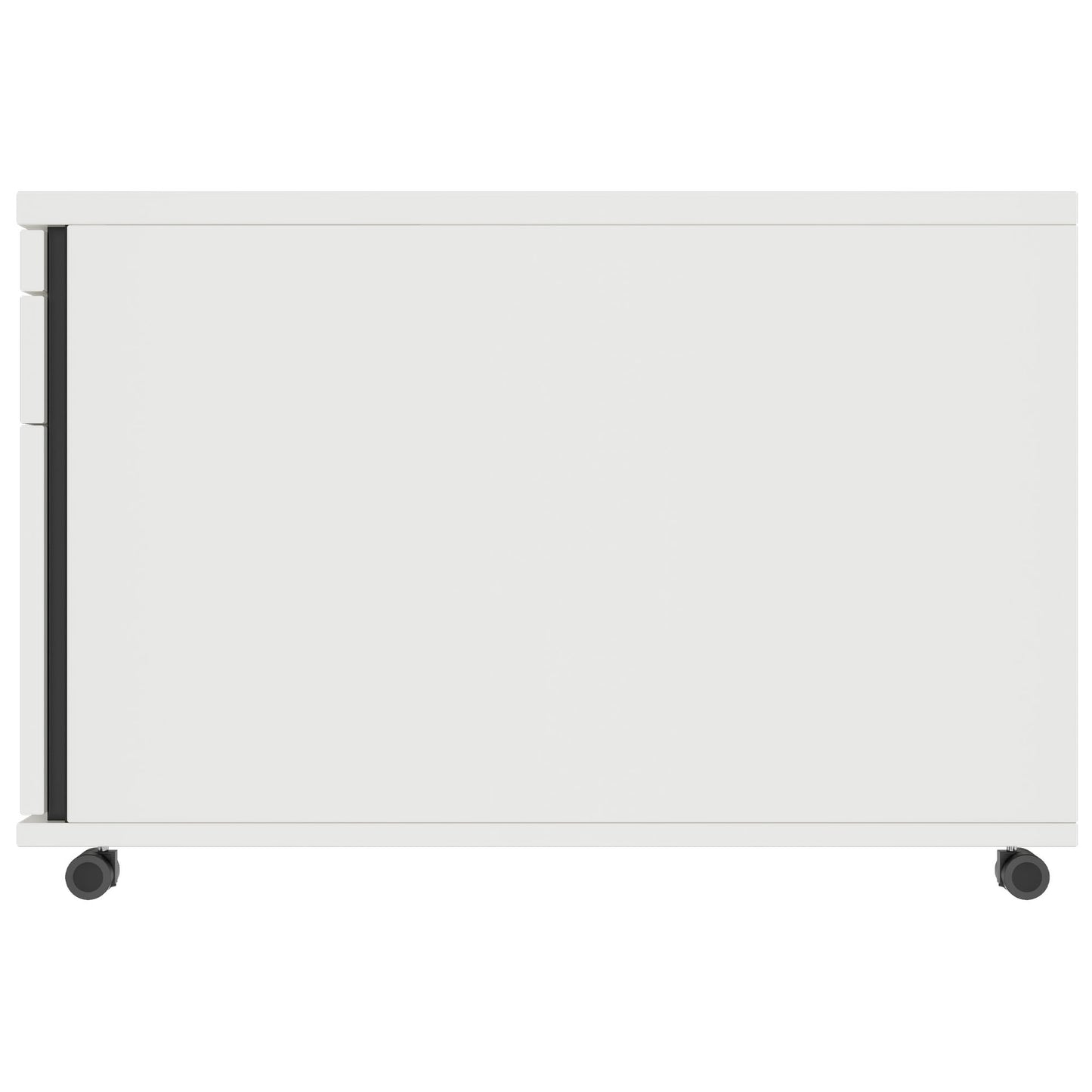 TIP Roll container | 800 mm deep, trailer register, small partial compartment, soft-close, white