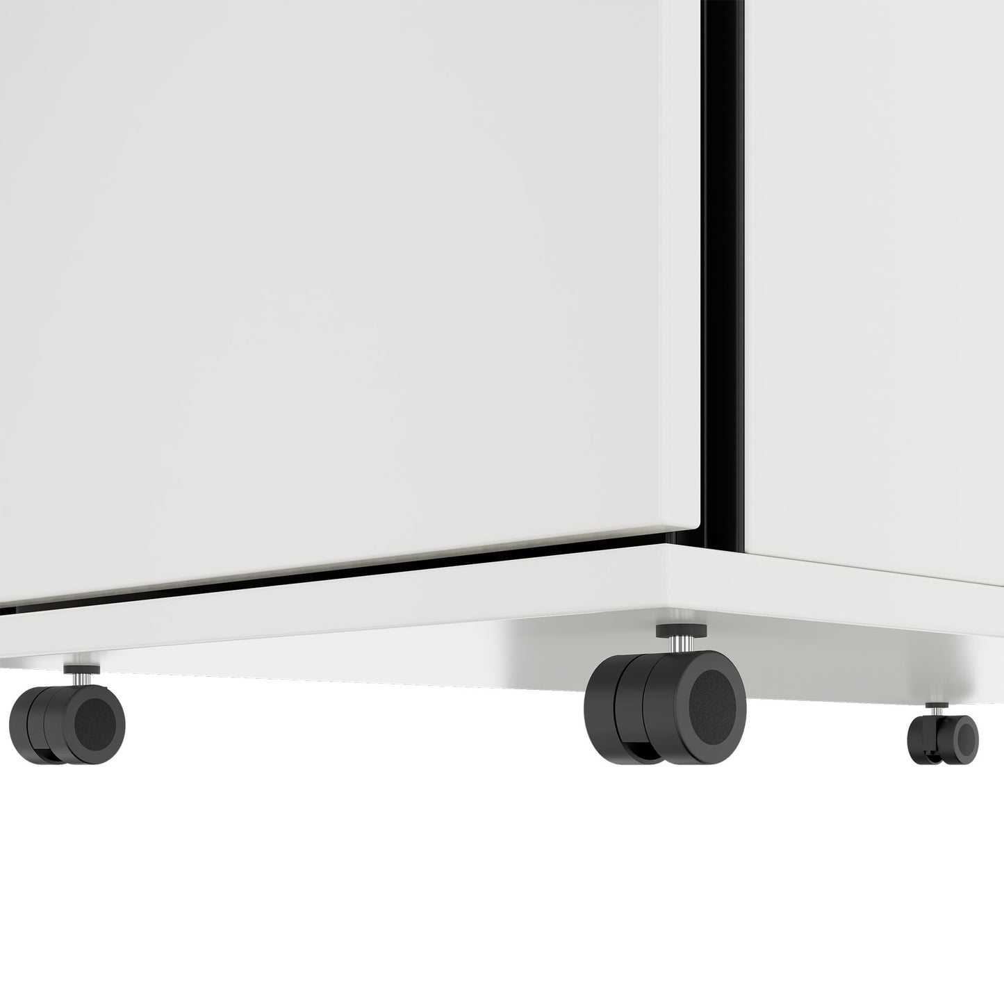TIP Roll container | 800 mm deep, trailer register, small partial compartment, soft-close, white