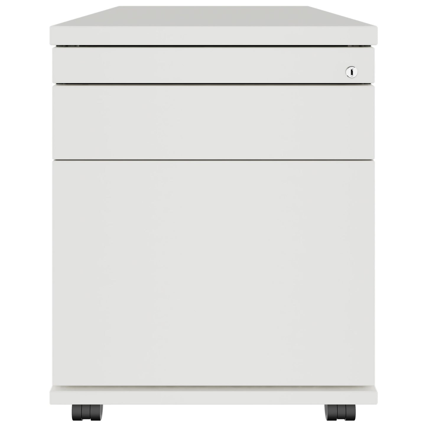 TIP Roll container | 800 mm deep, trailer register, small partial compartment, soft-close, white