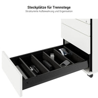 TIP Rolling container | 800 mm deep, small parts compartment, soft close, white