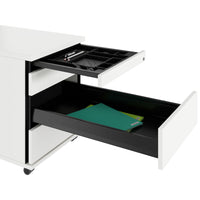 TIP Rolling container | 800 mm deep, small parts compartment, soft close, white