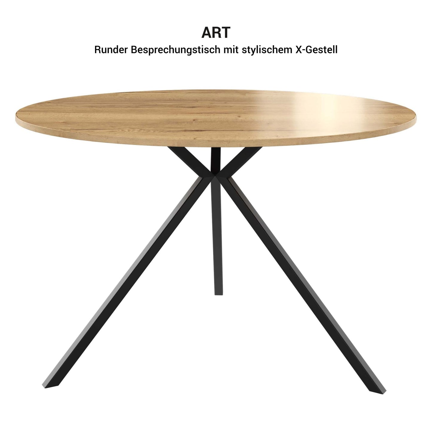 ART meeting table | Round, Ø 1200 mm, wild oak anthracite