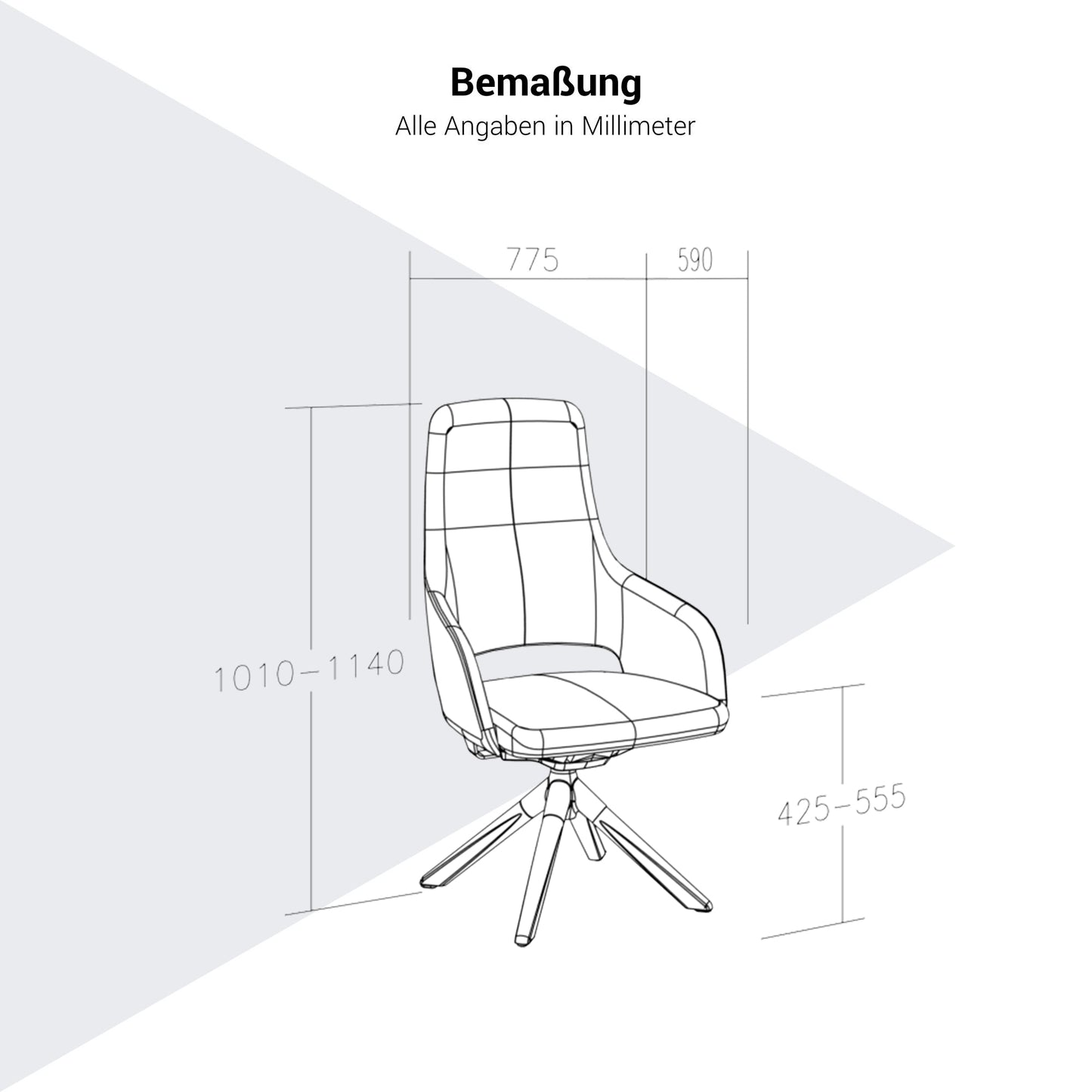 SANDIE Besucherstuhl | Mittlere Rückenlehne, Synchronmechanik