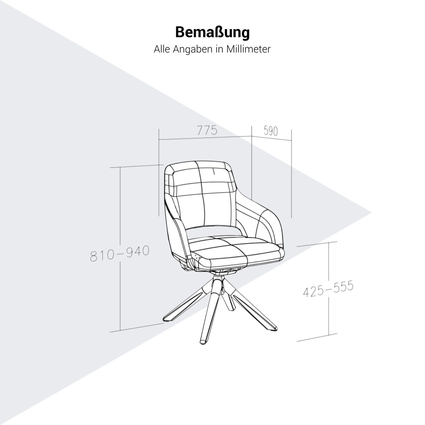 SANDIE Besucherstuhl | Niedrige Rückenlehne, Synchronmechanik