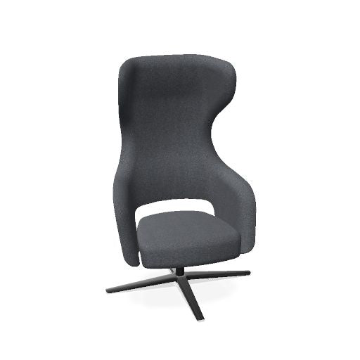 SANDIE Lounge-Sessel | Sitzhöhe 405 - 505 mm, 4-Stern-Fußkreuz