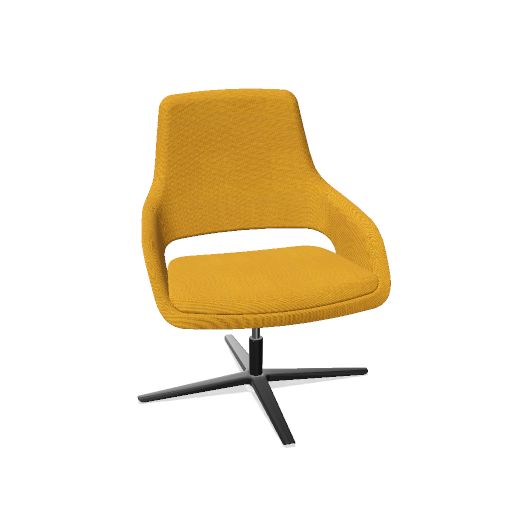 SANDIE Lounge-Sessel | Sitzhöhe 405 - 505 mm, 4-Stern-Fußkreuz