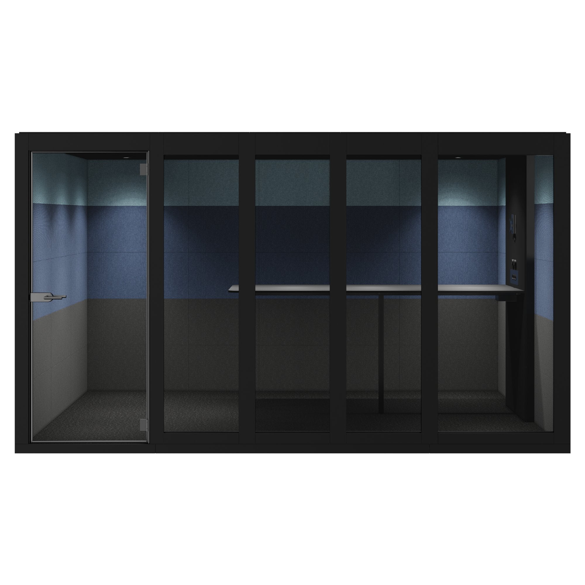SILENT ROOM XL - MeetingBox | Spazio di stanza, isolamento sonoro, per 8 persone, sostanze di riferimento Berta / Synergy / Velito