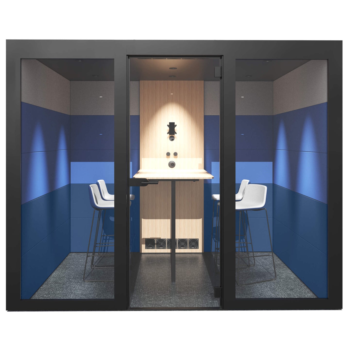 SILENT ROOM L - Meetingbox | Raum-in-Raum, Schallschutz, Für 4 Personen, Bezugsstoffe BERTA / VELITO / SYNERGY