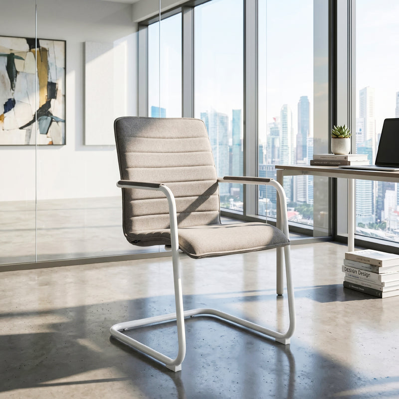 SILVIE Chaise cantilever | Accoudoirs fixes, assise rembourrée - 7 Main Image