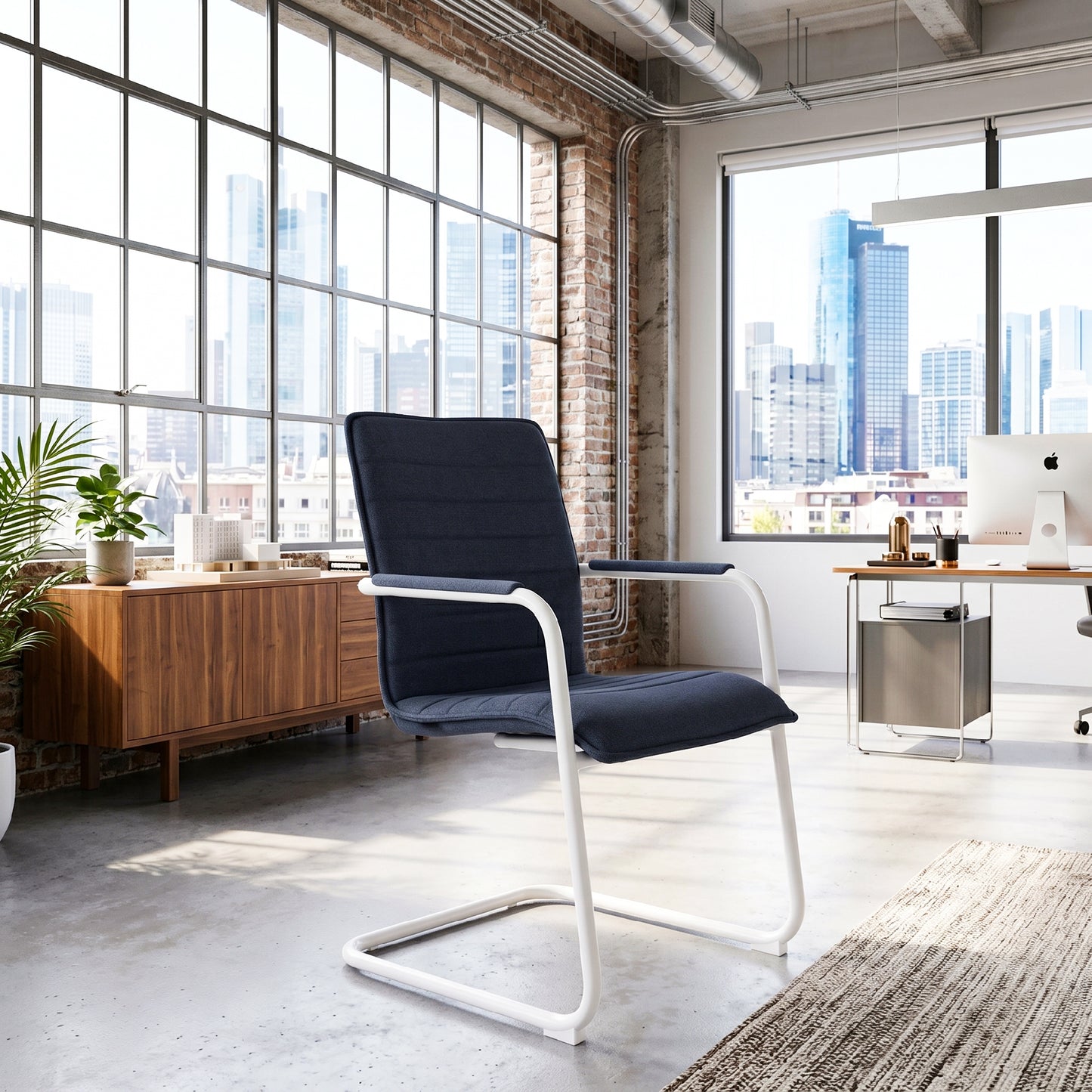 SILVIE Cantilever Chair | Fixed armrests, upholstered seat