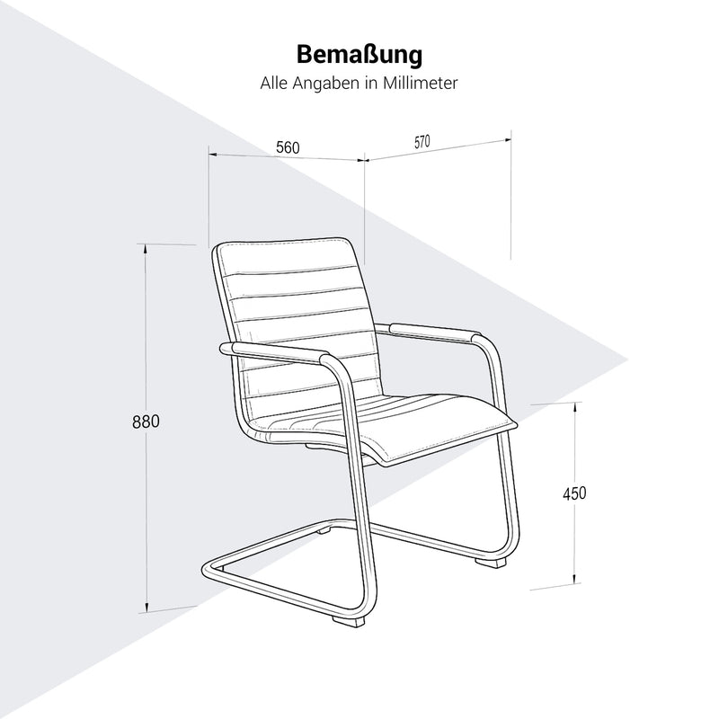 SILVIE Chaise cantilever | Accoudoirs fixes, assise rembourrée - 6 Main Image