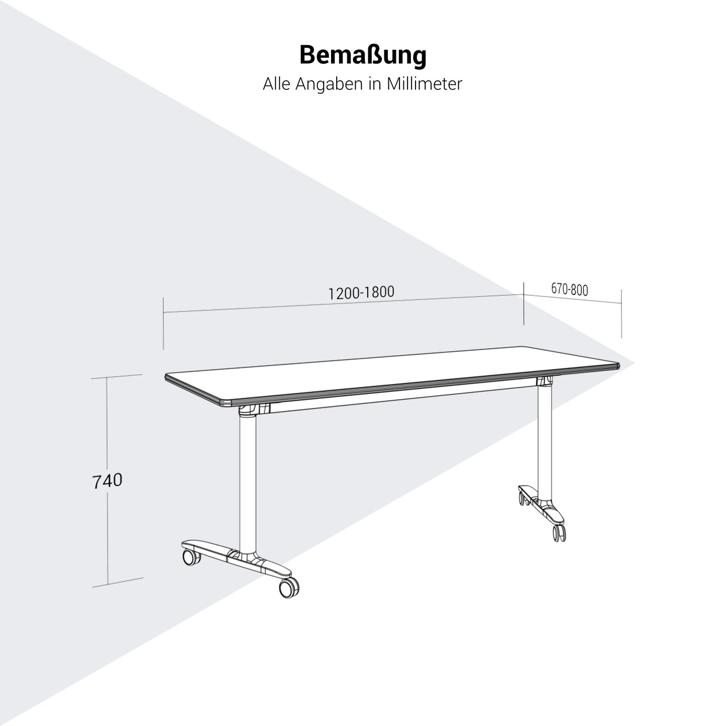 SKILL Schreibtisch | 1200-1800 x 740 mm, klappbar, stapelbar
