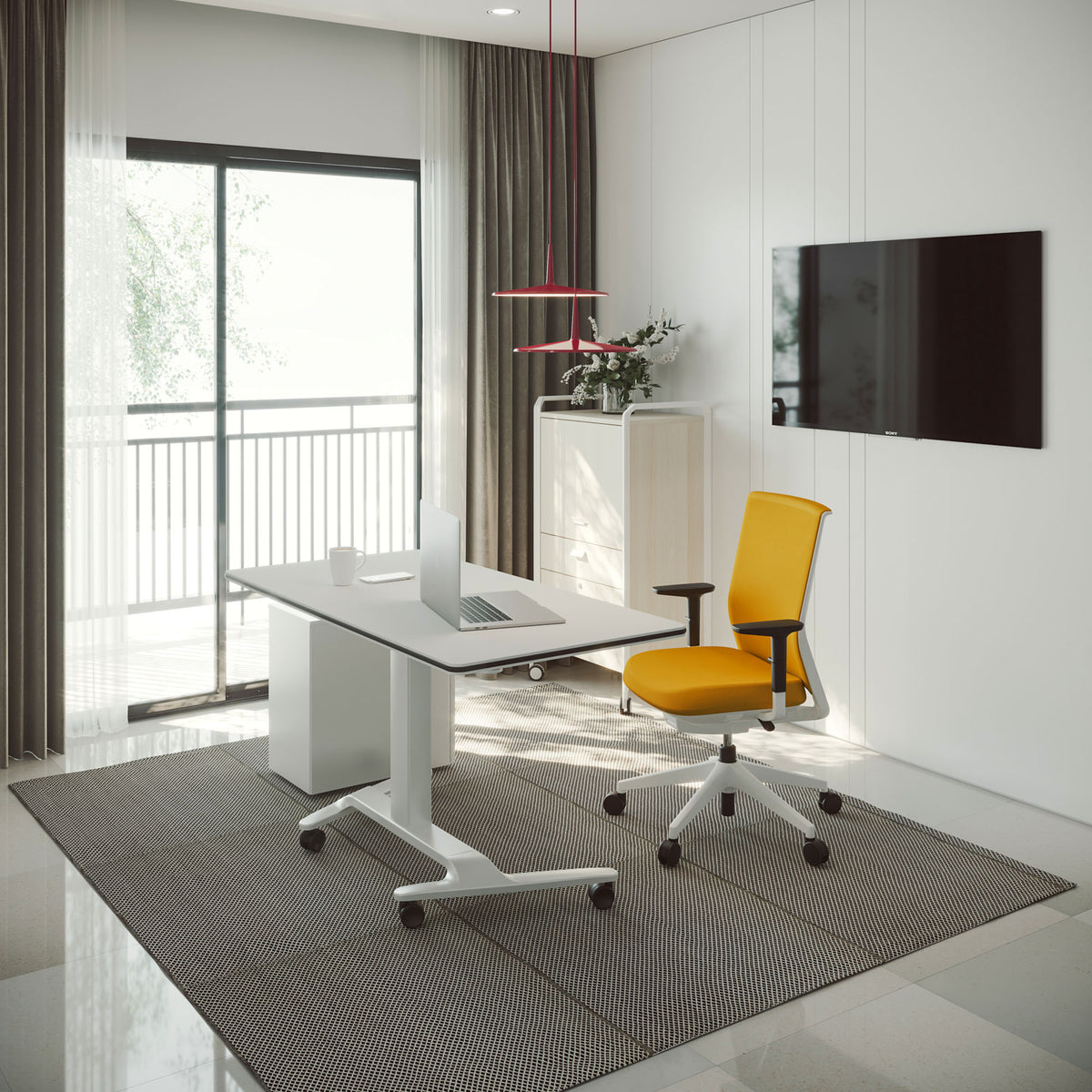 SKILL Schreibtisch | 670-1600 x 740-104 mm, klappbar, stapelbar, manuell höhenverstellbar