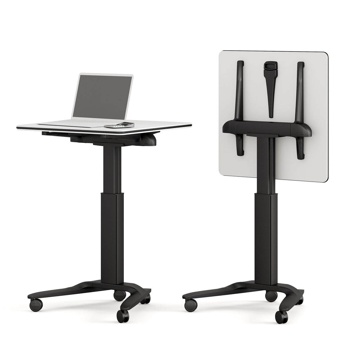 SKILL Schreibtisch | 670-1600 x 740-104 mm, klappbar, stapelbar, manuell höhenverstellbar