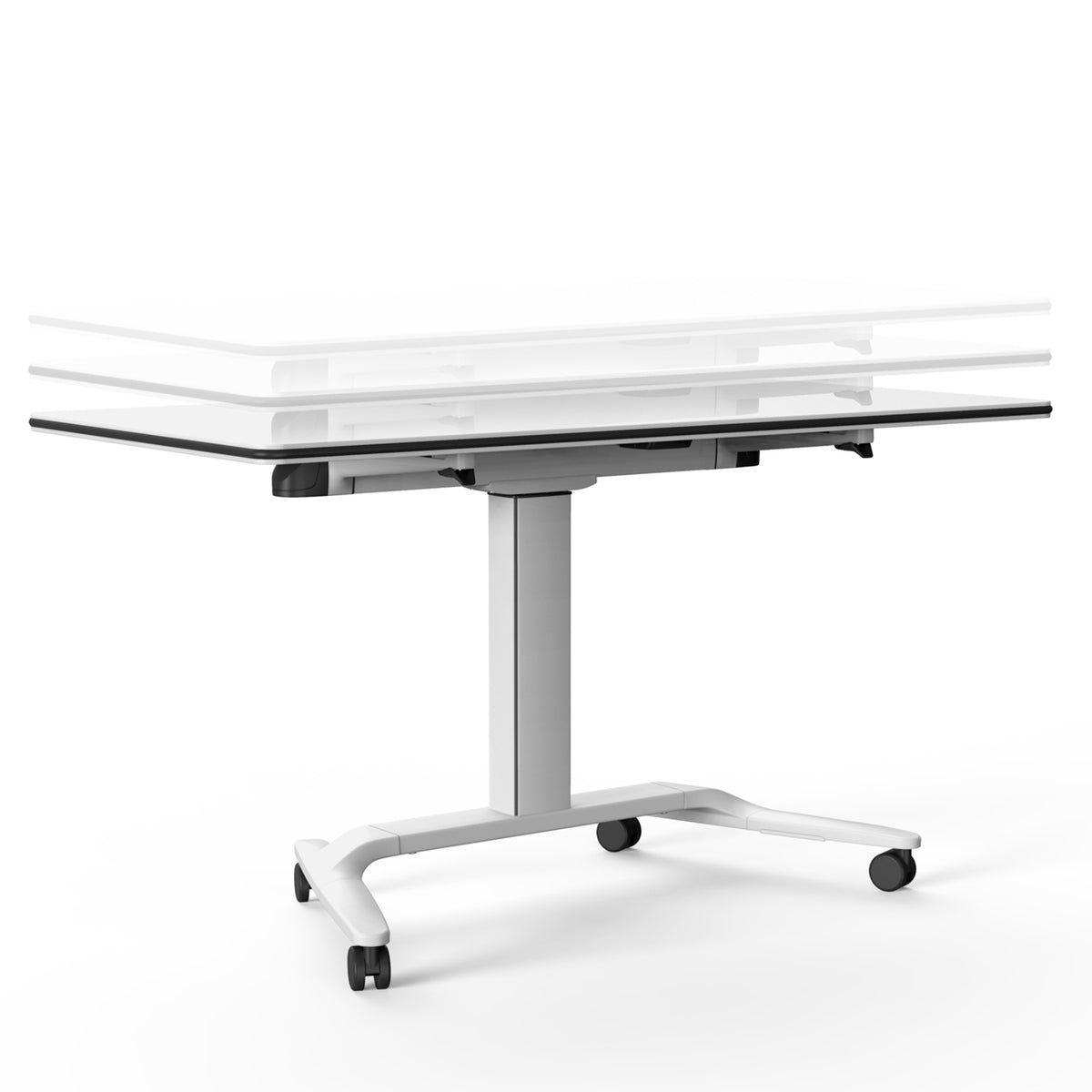 SKILL Schreibtisch | 670-1600 x 740-104 mm, klappbar, stapelbar, manuell höhenverstellbar