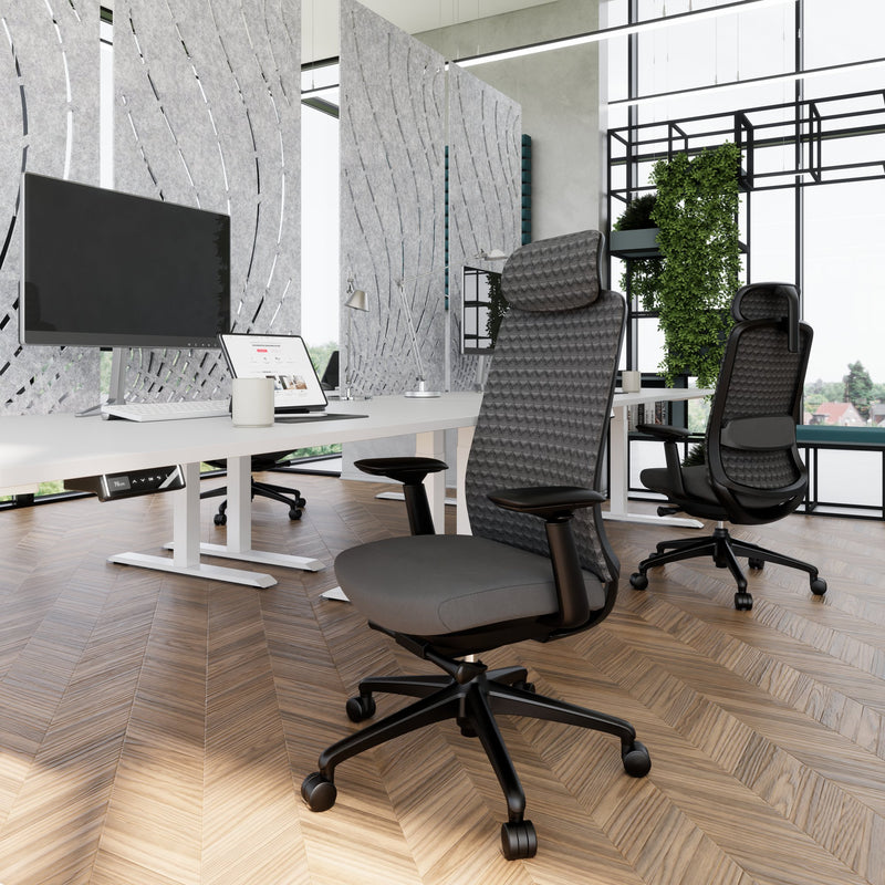 SMART ADJUST office swivel chair | Synchro mechanism, 4D armrests, optional headrest, Black  - 2 Main Image