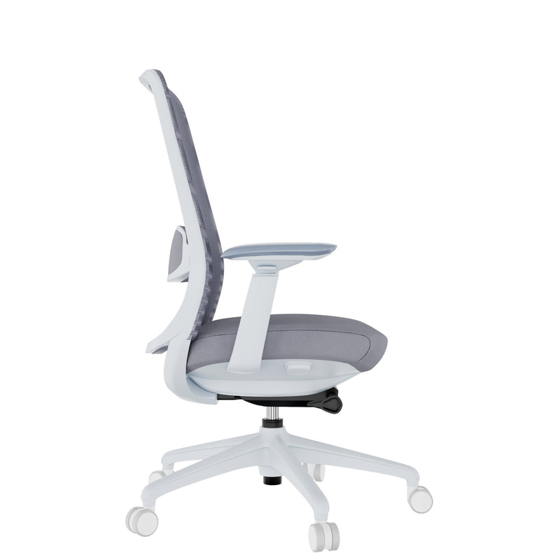 SMART ADJUST NET office swivel chair | synchro mechanism, 4D armrests, optional headrest, grey  - 3 Main Image