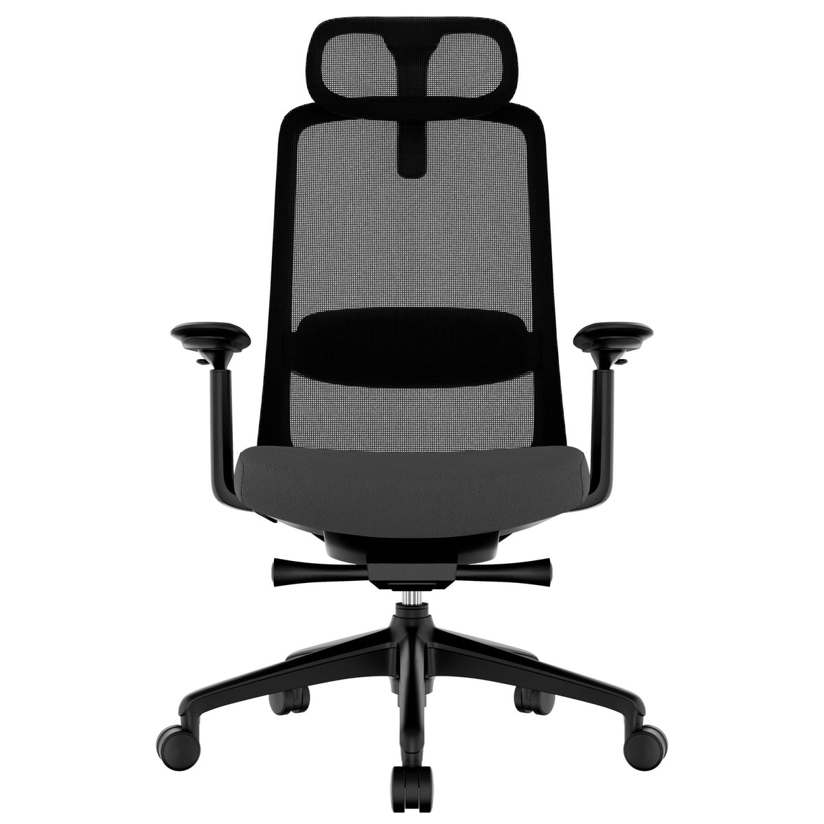 Smart Adjust net office swivel chair | Synchronous mechanics, 4D armrests, headrest optional, black - 3 Lightbox Main Image
