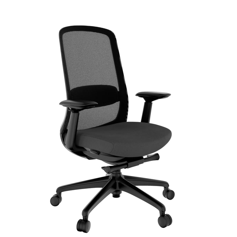 Smart Adjust net office swivel chair | Synchronous mechanics, 4D armrests, headrest optional, black - 1 Main Image