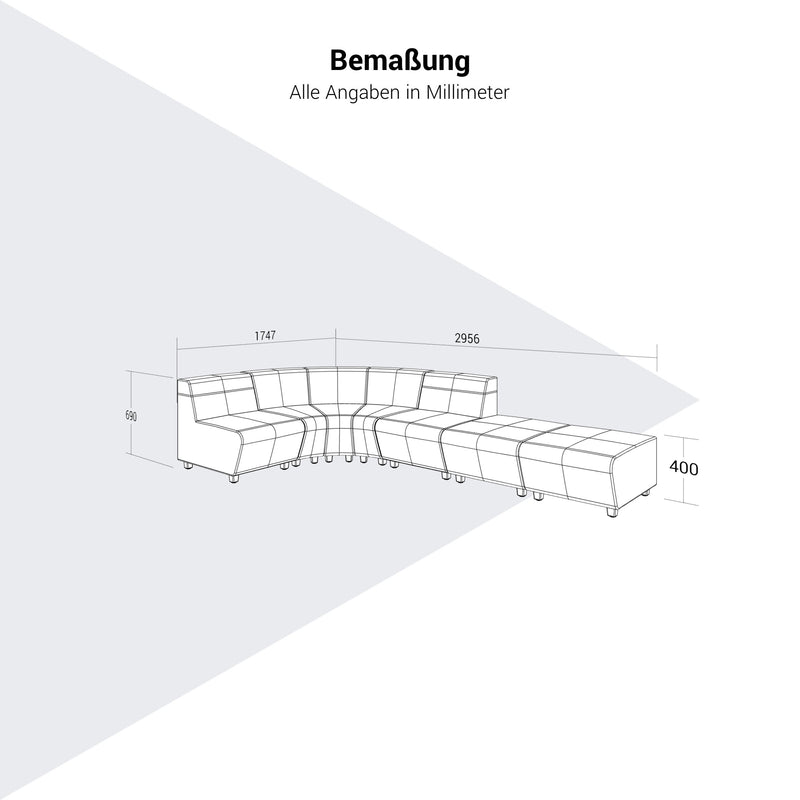 SOFT ROCK Sofa | 2956 x 690 mm, 7-Sitzer - 6 Main Image