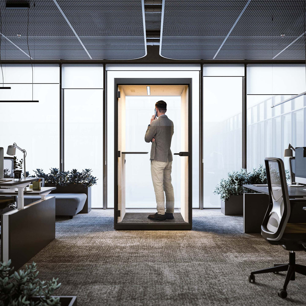 SONUS S Telefonbox | Premium Raum-in-Raum, Schallschutz, Für 1 Personen - 2 Lightbox Main Image