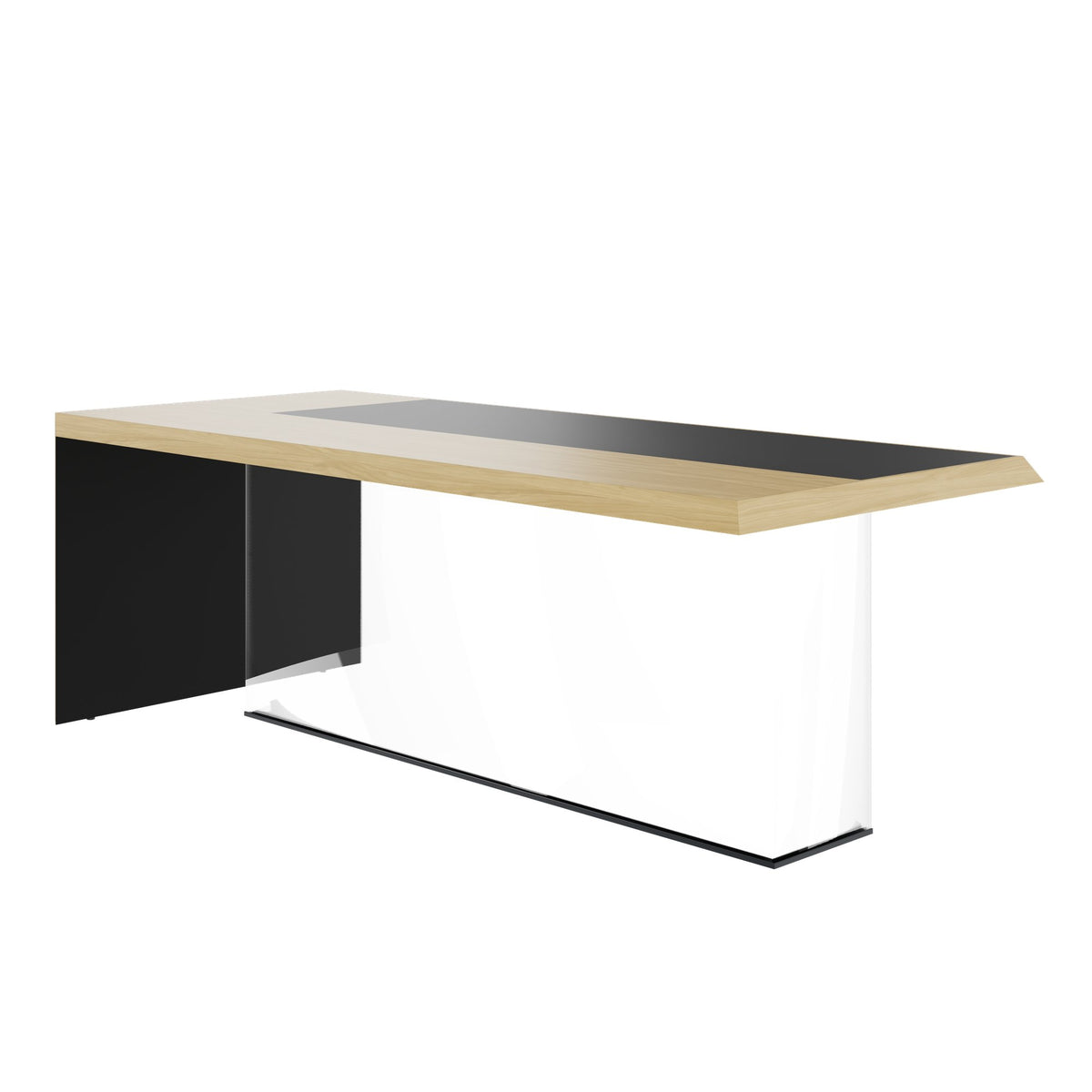 SORANO Chefschreibtisch | 2100 x 730 mm, Seitenwange mit Standfuß - 1 Lightbox Main Image