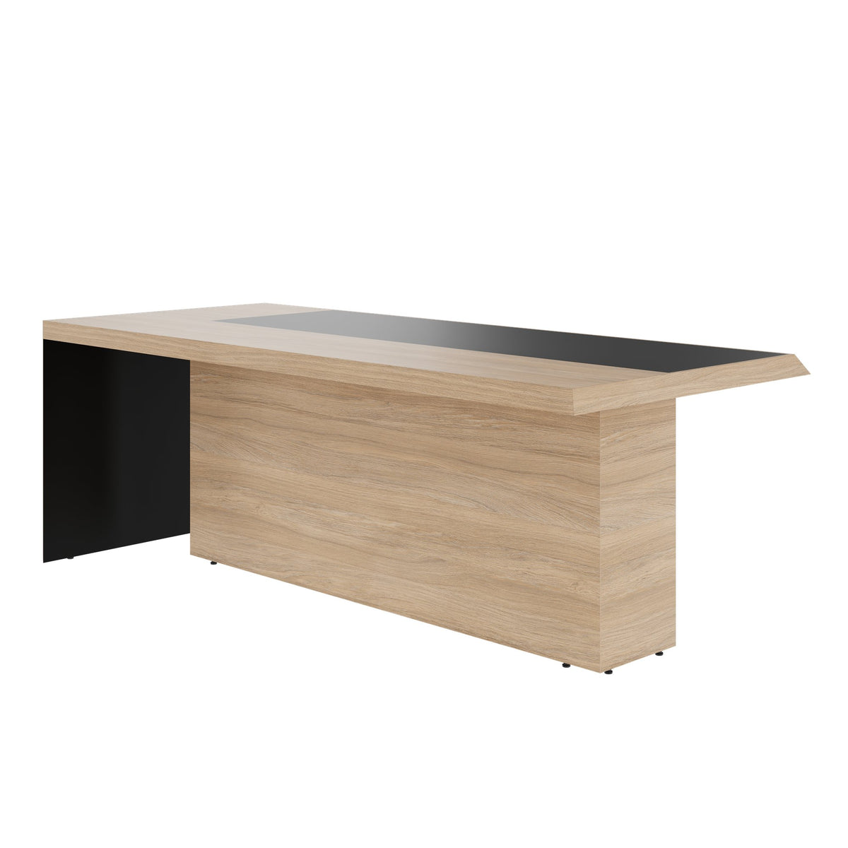 SORANO Chefschreibtisch | 2100 x 730 mm, Seitenwange mit Standfuß - 3 Lightbox Main Image