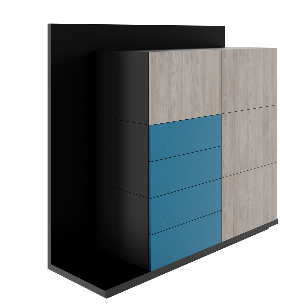 SORANO Highboard | 1610 x 1450 mm, Türen & Schubladen mit Push-to-Open - 12 Lightbox Main Image