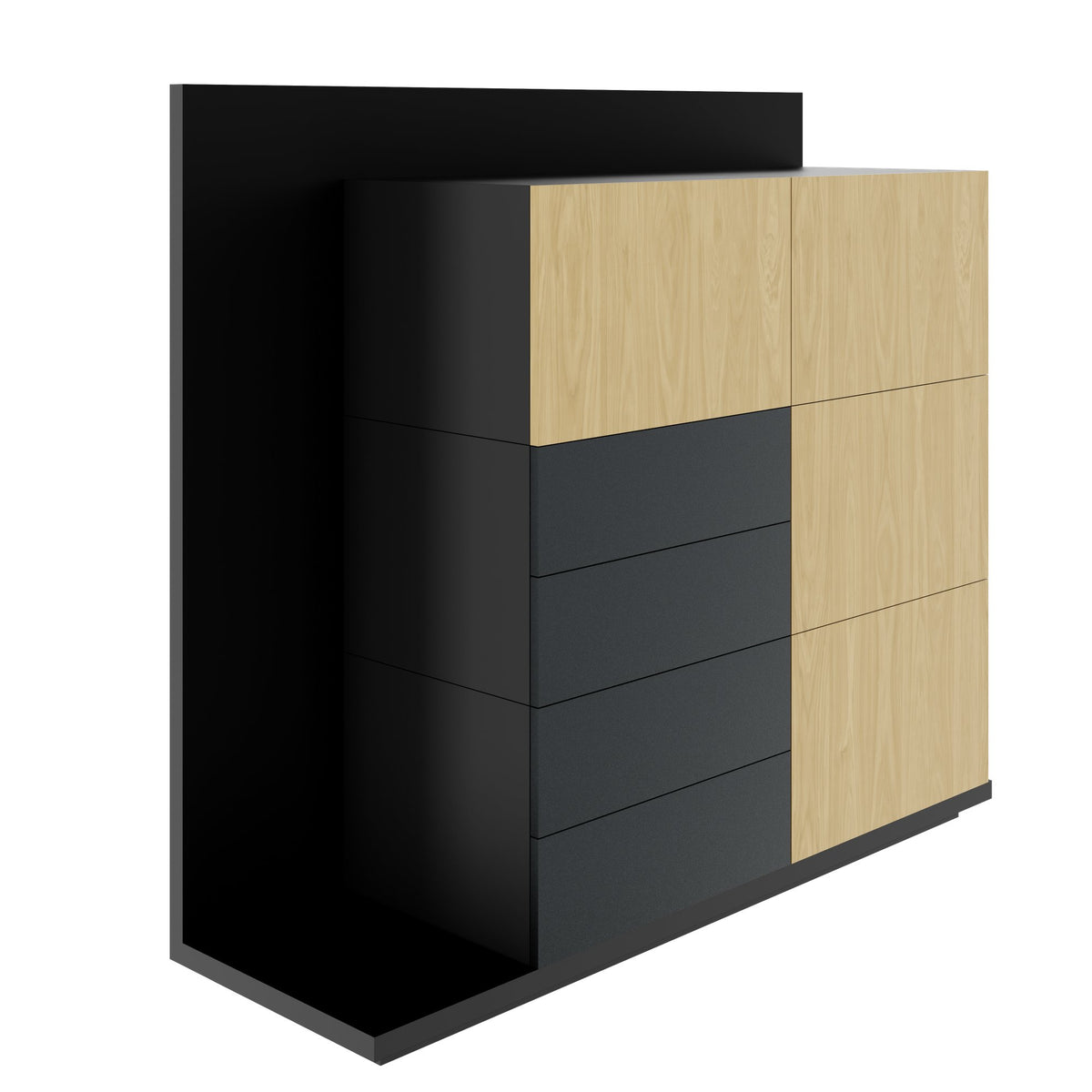 SORANO Highboard | 1610 x 1450 mm, Türen & Schubladen mit Push-to-Open - 10 Lightbox Main Image
