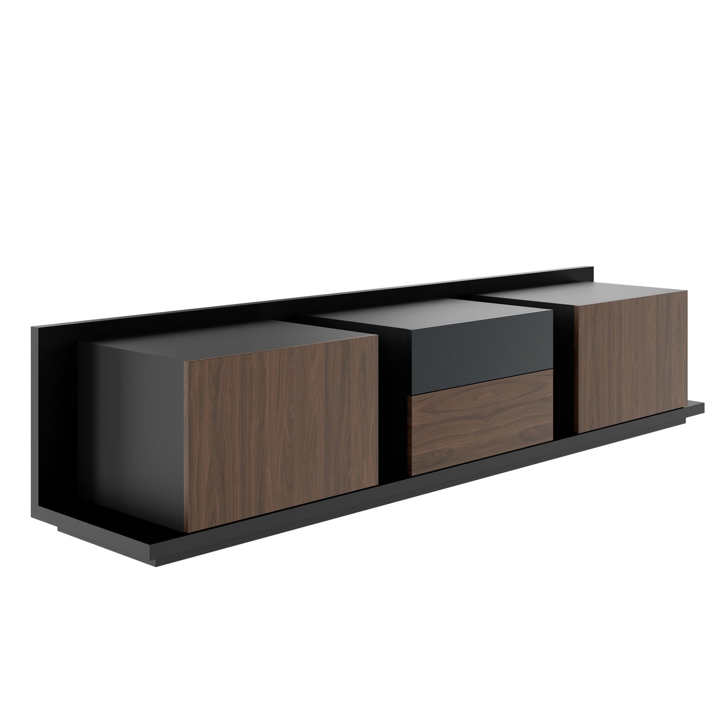 SORANO Lowboard | 2400 x 525 mm, Türen mit Push-to-Open