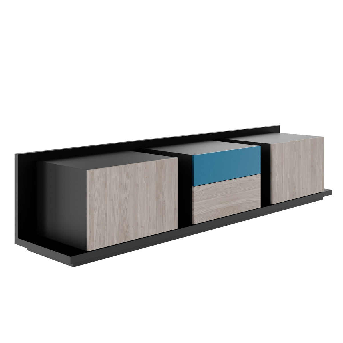 SORANO Lowboard | 2400 x 525 mm, Türen mit Push-to-Open - 12 Lightbox Main Image