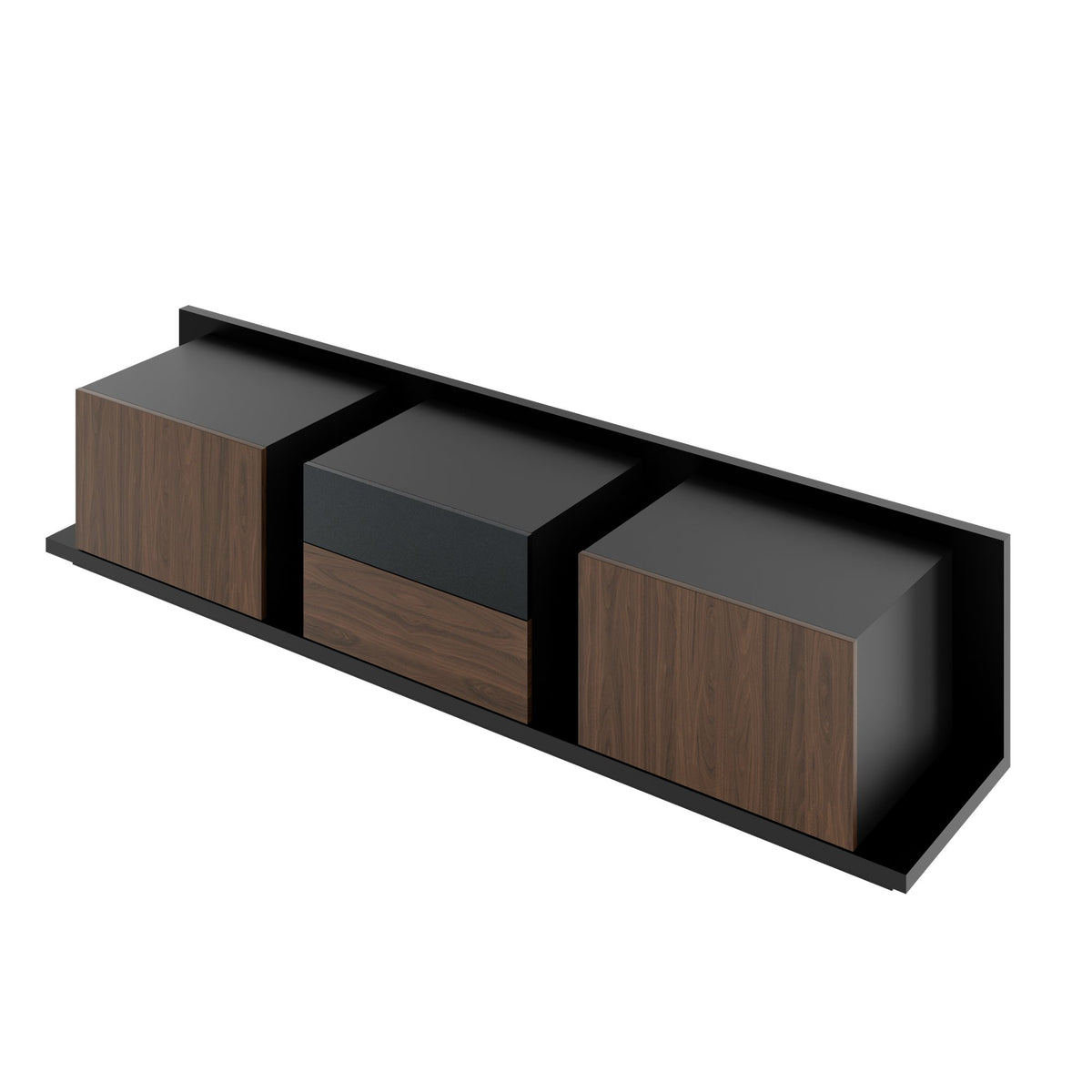 SORANO Lowboard | 2400 x 525 mm, Türen mit Push-to-Open