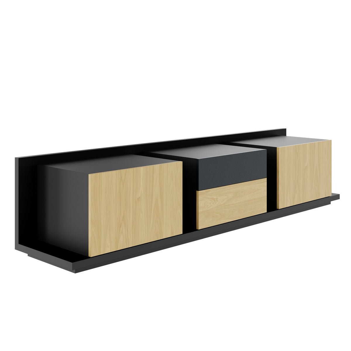 SORANO Lowboard | 2400 x 525 mm, Türen mit Push-to-Open - 10 Lightbox Main Image