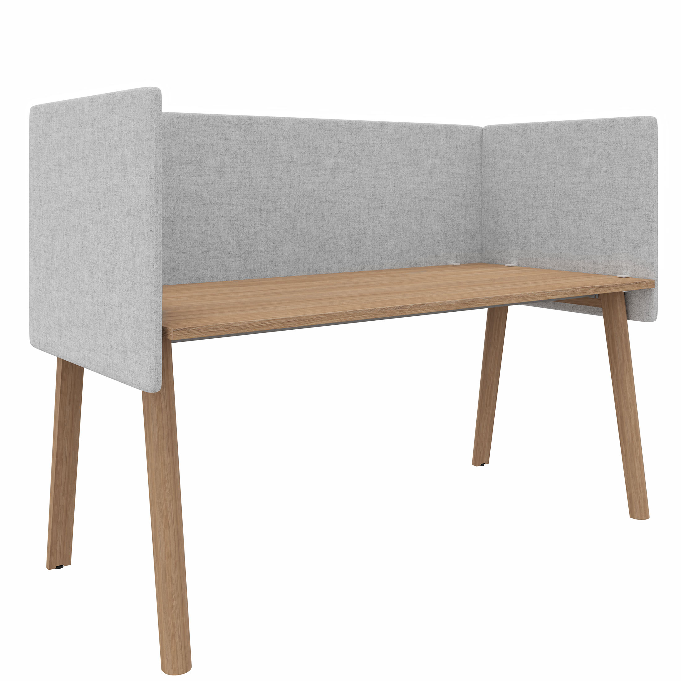 STANLY DESK Akustik-Seitenblende | 600 mm hoch, schallabsorbierend, Wollbezug VELITO - Hellgrau meliert