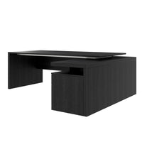 Stratego Chief Desk | 2300 x 1720 mm, basboard intégré, chêne foncé